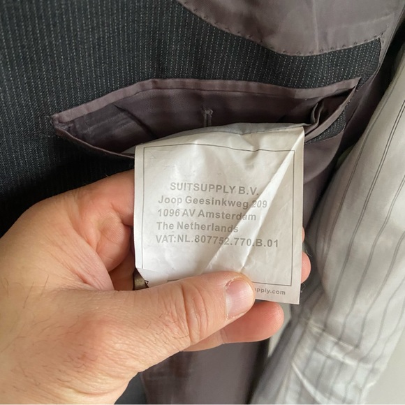 SUITSUPPLY Gray Stripe Super 110s Wool Vitale Barberis Canonico Sport Coat 42L - Picture 8 of 10
